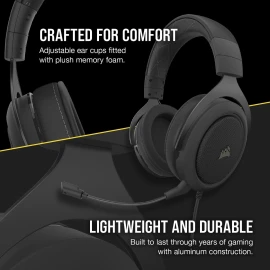 CORSAIR Gaming HS60 PRO SURROUND 9011213- Headset - full size - wired - USB, 3.5 mm jack - carbon