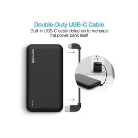 Naztech 10000 mAh Lightning + USB-C Power Bank Black