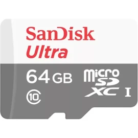 SanDisk 64GB Ultra UHS-I microSDXC Memory Card with SD Adapter