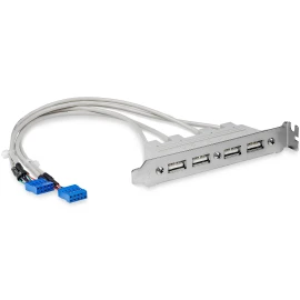 StarTech 4 Port USB A Female Slot Plate AdapterAdd four USB 2.0 Ports to the back of your computer