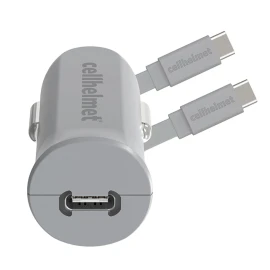 cellhelmet 27-Watt USB-C PD Car Charger with USB-C to USB-C Flat Cable, 3 Feet