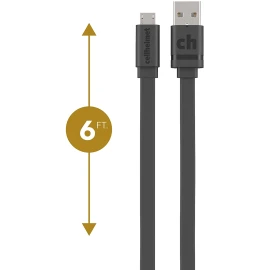 ellhelmet Micro USB Charge/Sync Cable - 6ft Flat (As Seen on Shark Tank)