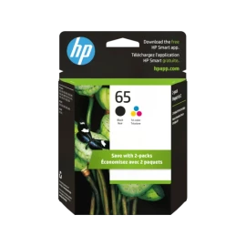 HP 65 Black & Tri-colour Original Ink Cartridges, 2 Pack (T0A36AN)