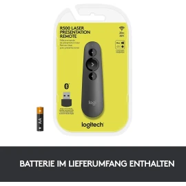 Logitech R500 Presentation remote control 3 buttons graphite