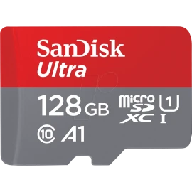 SanDisk Ultra - Flash memory card (microSDXC to SD adapter included) - 128 GB - A1 / UHS-I U1 / Class10 - microSDXC UHS-I