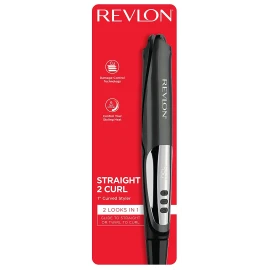 REVLON Straight or Curl Curved Hair Styler | Two Looks, One Tool (1”)