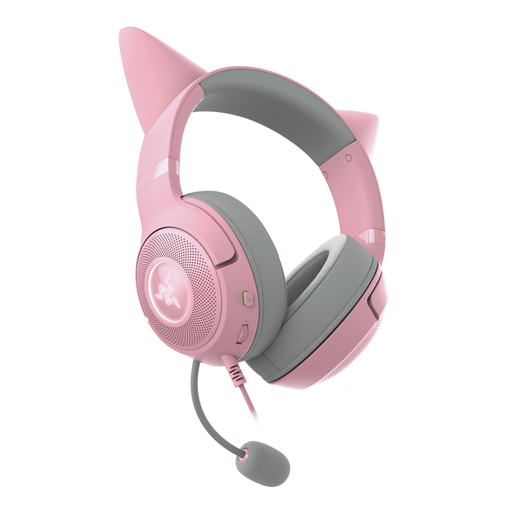 Razer Kraken Kitty V2 USB Wired Gaming Headset Quartz Pink RGB Kitty Ears