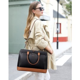 CLUCI Leather Briefcase for Women Laptop Bag 15.6 Inch