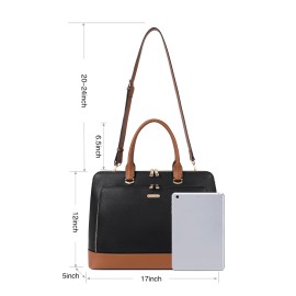 CLUCI Leather Briefcase for Women Laptop Bag 15.6 Inch