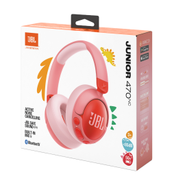 JBL Junior 470NC Wireless Over-Ear Noise Cancelling Kids Headphones Pink