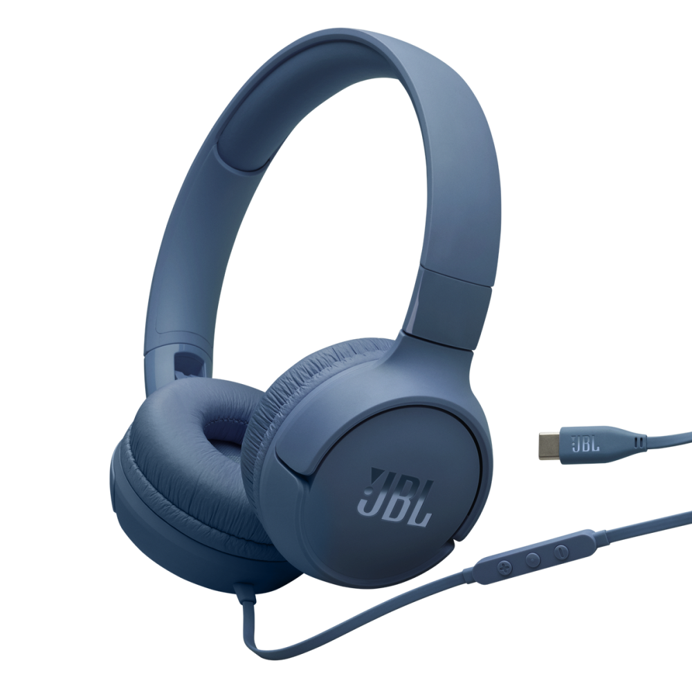 JBL Tune 520C USB-C Wired On-Ear Headphones - Blue