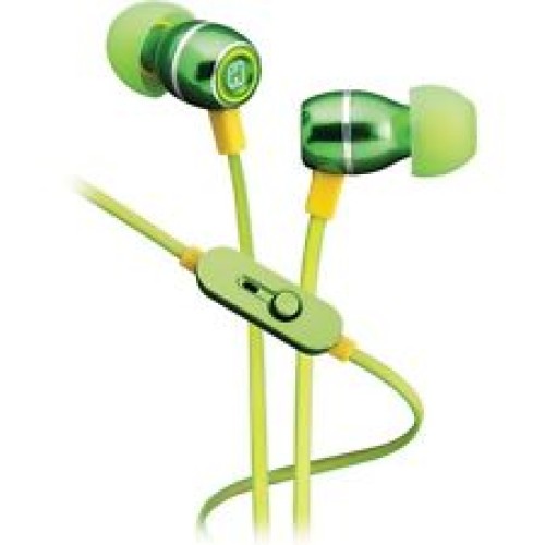 iHome Noise-Isolating Metal Earbuds with Microphone (Lemon-Lime)