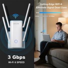 WAVLINK D6XH AX3000 WiFi 6 Range Extender Dual Band 3000sq.ft WN583HX3