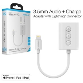 Naztech 3.5mm Audio + Charge Adapter with Lightning Connector