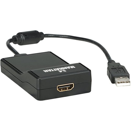 Manhattan USB 2.0 to HDMI Adapter, Easily Converts USB Video ,Black