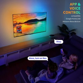 Lytmi Neo-Pop HDMI 2.0 Sync Box & TV LED Backlight Kit, Immersion Ambient Lighting Strips for 65 Inch and Below TV, Compatible with Alexa & Google Assistant, App Control