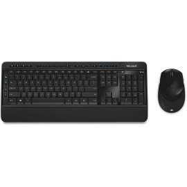 Microsoft 3050 Wireless Desktop 3050 - Keyboard and mouse set - wireless - 2.4 GHz - QWERTY - US - black
