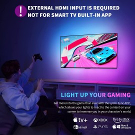 Lytmi Neo-Pop HDMI 2.0 Sync Box & TV LED Backlight Kit, Immersion Ambient Lighting Strips for 65 Inch and Below TV, Compatible with Alexa & Google Assistant, App Control