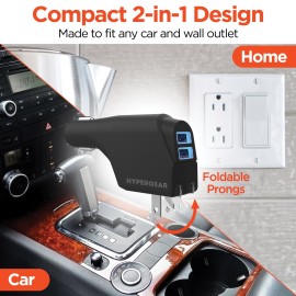 HYBRID 2-IN-1 10.5-WATT CAR AND WALL CHARGER WITH DUAL USB-A PORTS