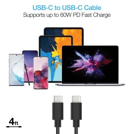 20-WATT POWER DELIVERY USB-C® AND 12-WATT FAST USB CAR CHARGER WITH USB-C® TO USB-C® 4-FOOT CABLE