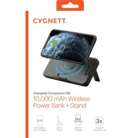CHARGEUP COMPANION 10,000 MAH WIRELESS POWER BANK AND STAND