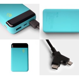FAT STASH™ 2 PORTABLE 20-WATT 10,000 MAH POWER BANK (90'S VACATION)