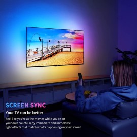 Lytmi Neo-Pop HDMI 2.0 Sync Box & TV LED Backlight Kit, Immersion Ambient Lighting Strips for 65 Inch and Below TV, Compatible with Alexa & Google Assistant, App Control
