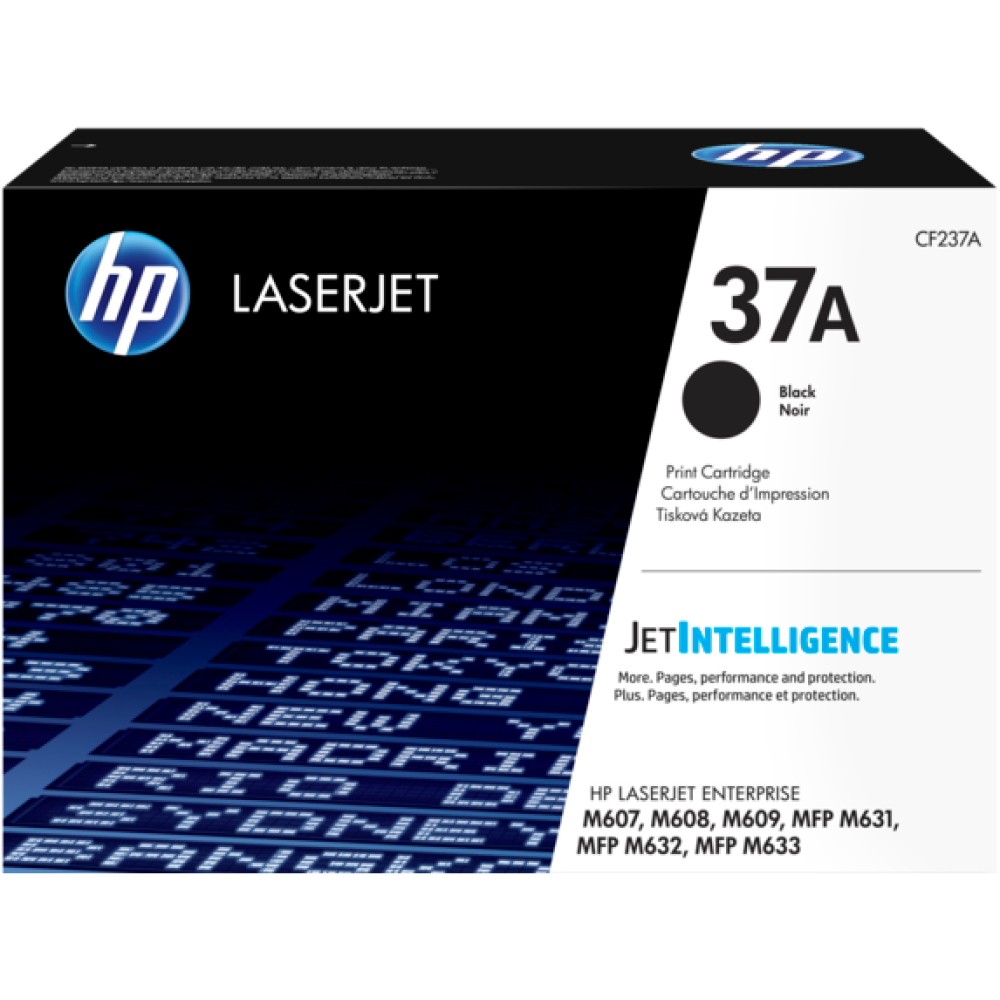 Original HP 37A Black Toner Cartridge | Works with HP LaserJet Enterprise M607, M608, M609 Series, HP LaserJet Enterprise MFP M631, M632, M633 Series | CF237A