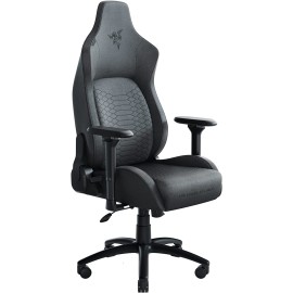 Razer D/ Gray Iskur Fabric Gaming Chair: Ergonomic Lumbar Support System - Ultra-Soft, Spill-Resistant Fabric Foam Cushions - 4D Armrests - Engineered to Carry - Foam Head Cushion - Dark Gray