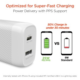 SPEEDBOOST 25-WATT PD DUAL-OUTPUT LIGHTNING® WALL CHARGER KIT