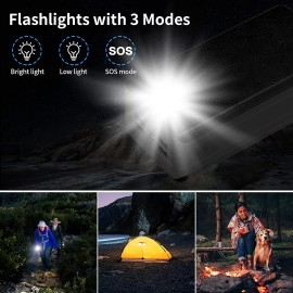 Solar Power Bank 50000mAh, Portable Solar Phone Charger with Flashlight, 4 Output Ports, 2 Input Ports, Solar Battery Bank Compatible with iPhone for Camping, Hiking, Trips