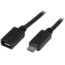 StarTech0.5m 20in Micro-USB Extension Cable - M/F - Micro USB Male to Micro USB Female Cable