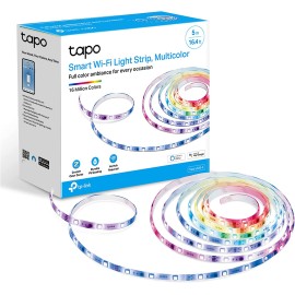 TP-Link Tapo Smart LED Light Strip, 50 Color Zones RGBIC, Sync-to-Sound, 16.4ft Wi-Fi LED Strip
