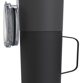 TWIN PACK DOUBLE-WALLED STAINLESS STEEL WATER BOTTLE WITH ATTACHED STAINLESS STEEL MUG (BLACK)