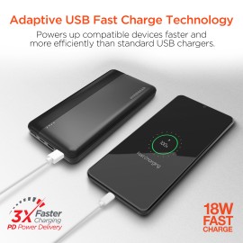 USB-C® FAST CHARGE POWER BANK FOR IPHONE® AND ANDROID™ (10,000 MAH)
