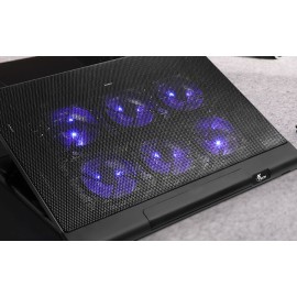 Xtech - Notebook stand - XTA-160 - Kyla - gaming - Laptop-size compatibility: Up to 17in - Number of fans: 6 LED Blue light - Adjustable height: 3 positions - Connectivity: 2 USB ports