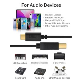 CableCreation USB B to USB C Printer Cable 6.6 FT, USB C to USB B Printer Cable