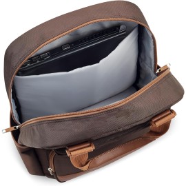 Delsey Paris Legere Laptop Travel Backpack, Chocolate Brown, 16.5 Inch