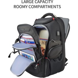 Kroser Travel Laptop Backpack for 17 Inch Laptop Large Computer Backpack with USB Charging Port Water-Repellent