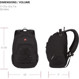SwissGear 1186 Bungee Backpack, Black, 17-Inch