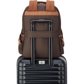 Delsey Paris Legere Laptop Travel Backpack, Chocolate Brown, 16.5 Inch