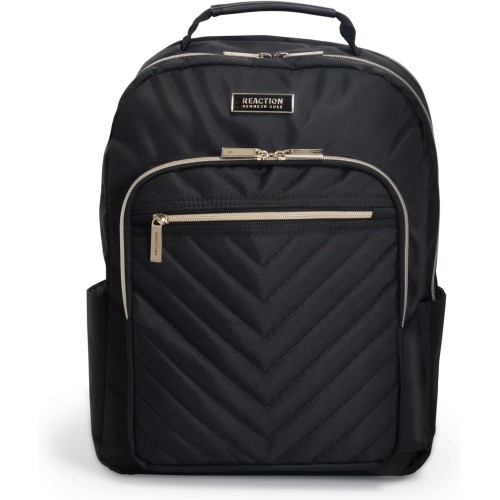 Kenneth Cole Reaction Women's Chelsea 15" Laptop Bag Computer Bookbag for Work,College, Nurse, Travel Daypack Purse Backpack, Black
