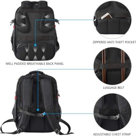 Kroser Travel Laptop Backpack for 17 Inch Laptop Large Computer Backpack with USB Charging Port Water-Repellent