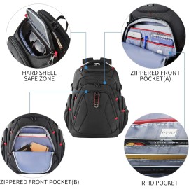 Kroser Travel Laptop Backpack for 17 Inch Laptop Large Computer Backpack with USB Charging Port Water-Repellent