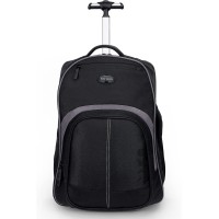 Targus 16 Inch Compact Rolling Backpack, Black - Wheeled Travel Bag with Removable Protective Laptop Sleeve