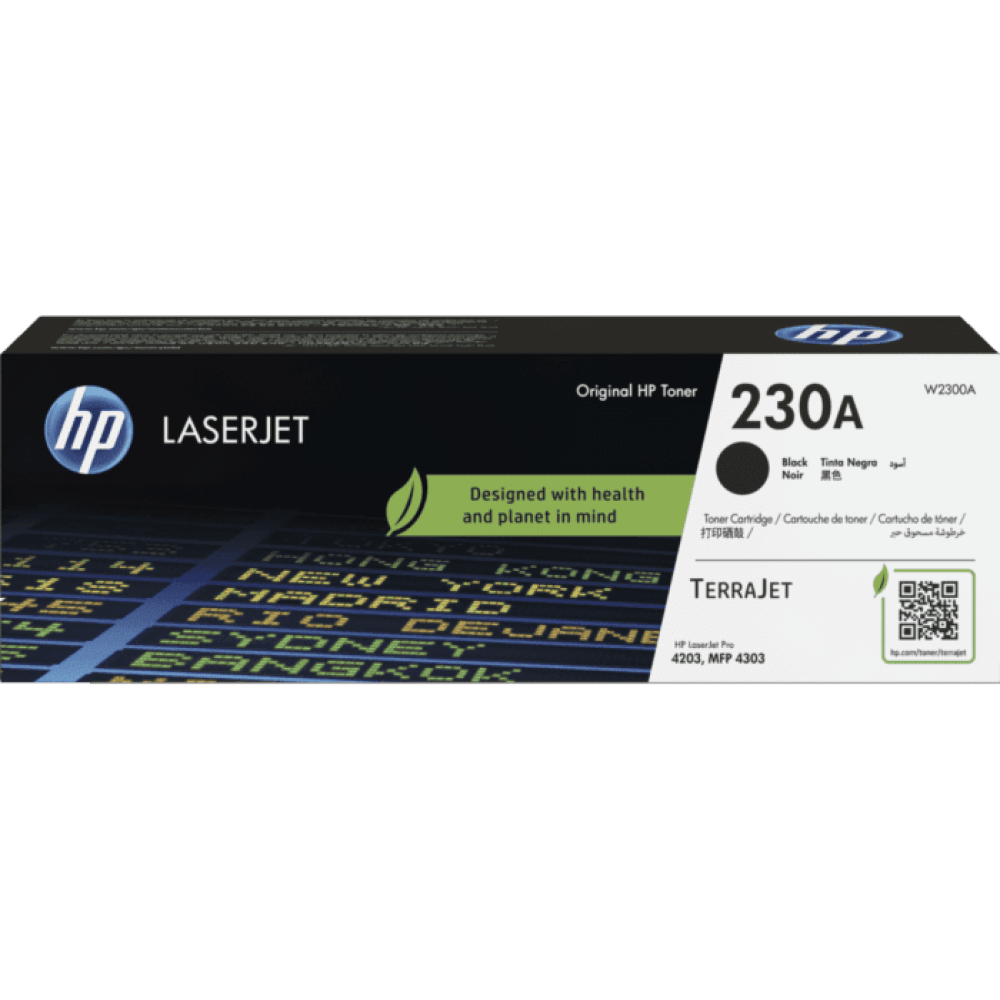 HP 230A - Black - original - LaserJet - toner cartridge (W2300A) - for Color LaserJet Pro 4201, 4203, MFP 4301, MFP 4303