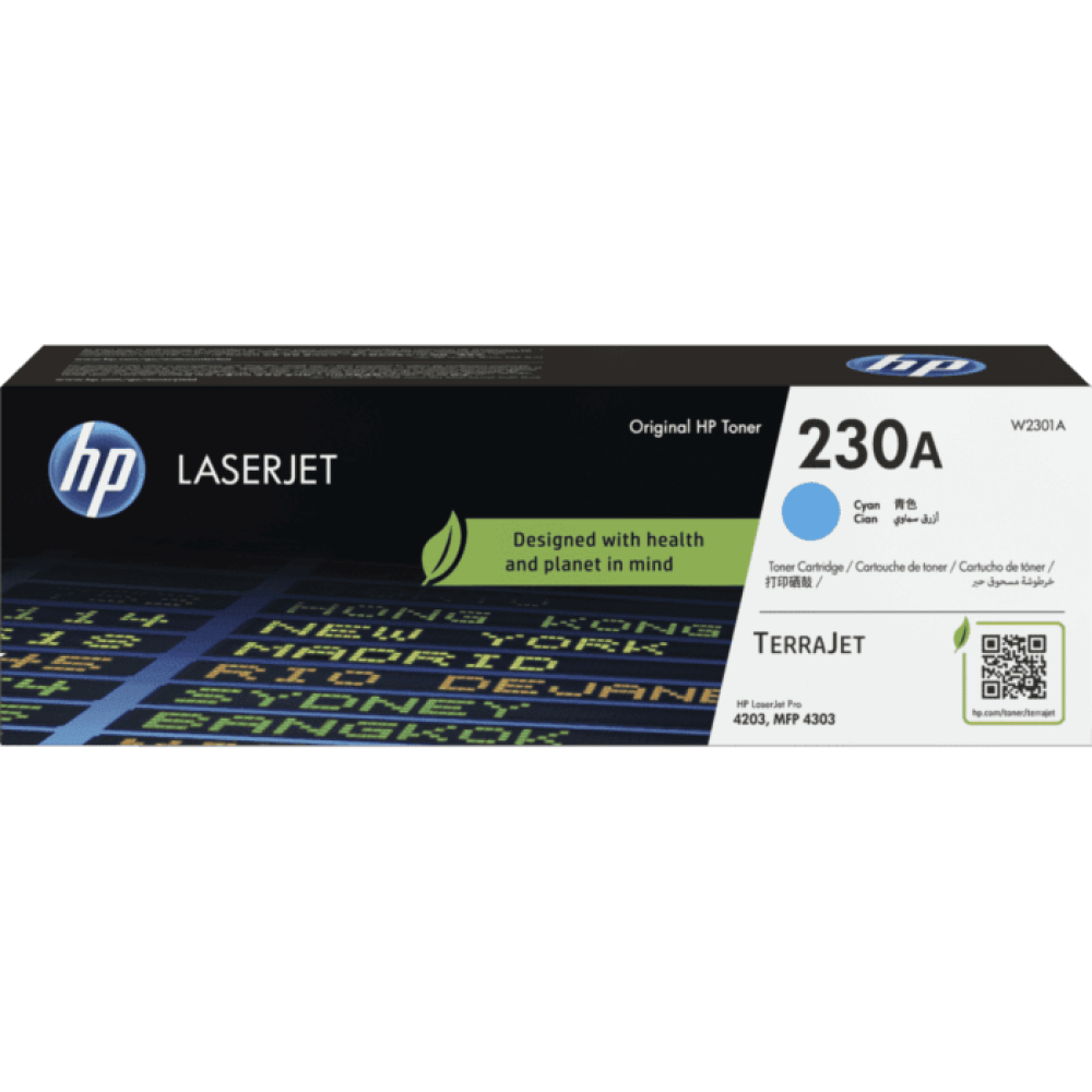 HP 230A - Cyan - original - LaserJet - toner cartridge (W2301A) - for Color LaserJet Pro MFP 4301, MFP 4303