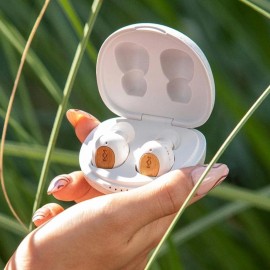 House of Marley True Wireless Champion Earbuds - Bluetooth 5.0 Earphones, Up to 28 Hours Battery Life with Quick Charge, Rechargeable Case, Eco Friendly Bamboo Design