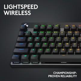 Logitech G PRO X TKL LIGHTSPEED Wireless Gaming Keyboard, Tactile Switches (GX Brown), White - Keyboard - backlit - Bluetooth, 2.4 GHz - key switch: GX Brown Tactile