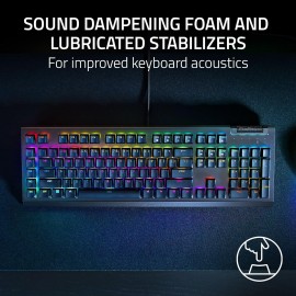 Razer BlackWidow V4 X - Mechanical Gaming Keyboard: Green Switches Tactile & Clicky - 6 Dedicated Macro Keys - Chroma RGB - Doubleshot ABS Keycaps - Media Controls - Sound Dampening & Stabilizers